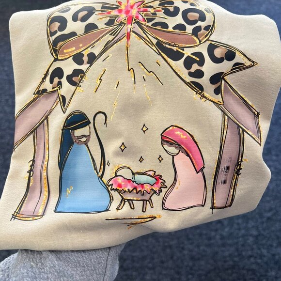 Nativity Scene Graphic Tee Shirt - Picture 2 of 2